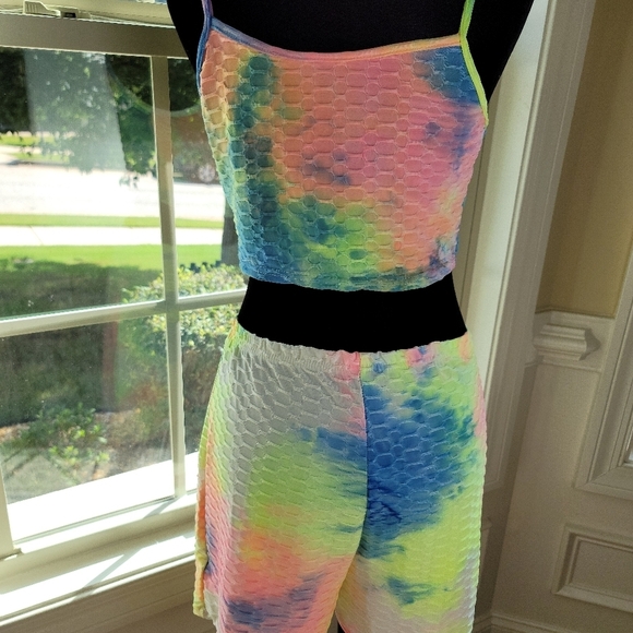 2pc‎ Tie-dye Bubble Texture  Short Set - Picture 10 of 11